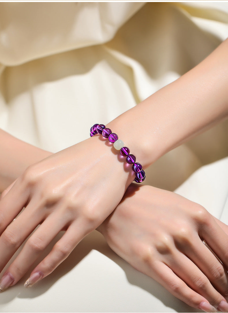 Crystal Amethyst Bracelet Hetian Jade