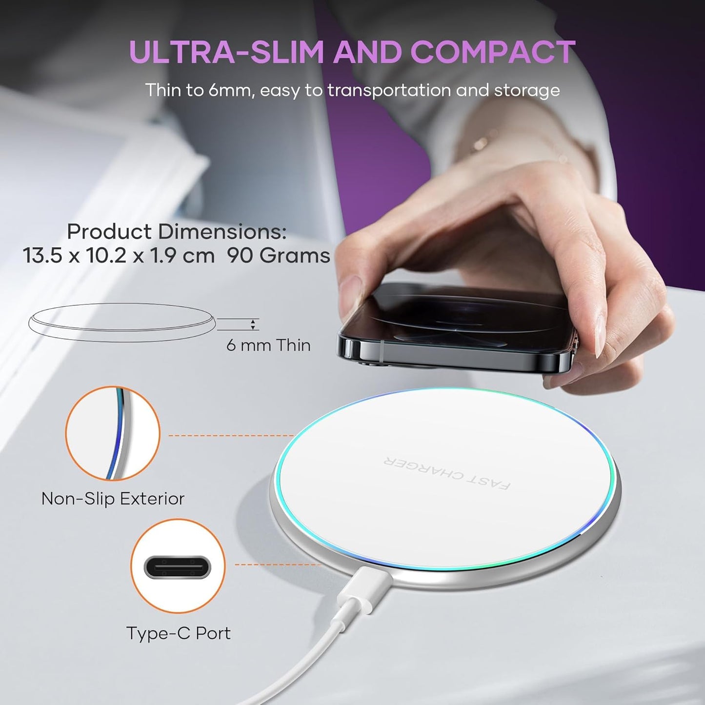 Fast Wireless Charger 15W Charging Pad