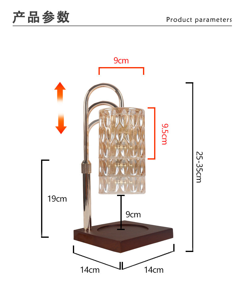 Candle Warmer Lamp Walnut Base