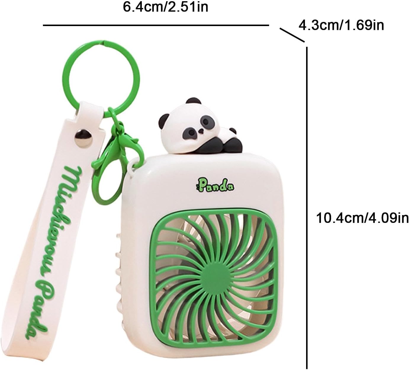 Panda Design Handheld Small Fan Keychain