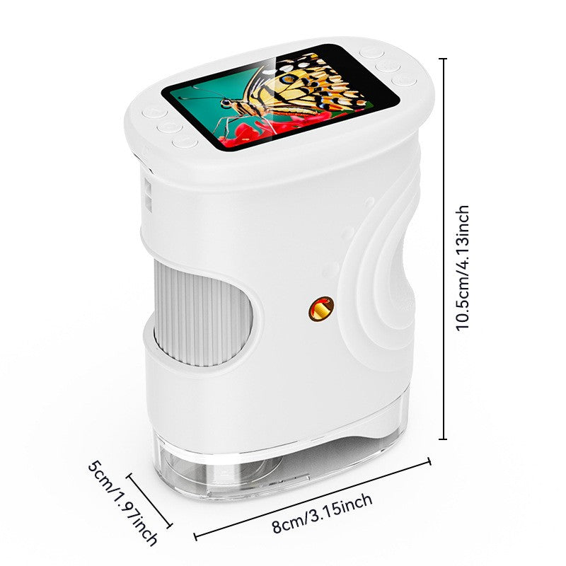 Kids Handheld Digital Microscope 50-1000X | 8-LED, Type-C, 2.0" IPS Screen | STEM Science Toy Ages 4-12